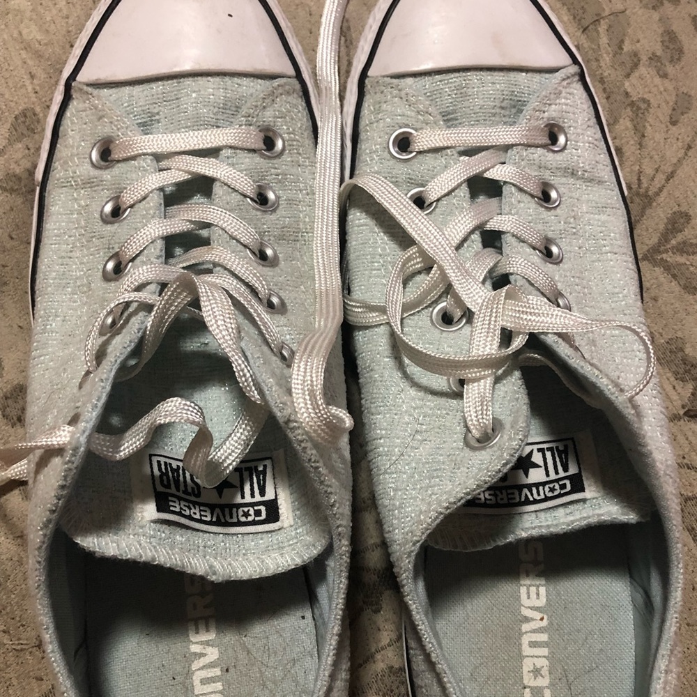 Blue sparkle converse size 10